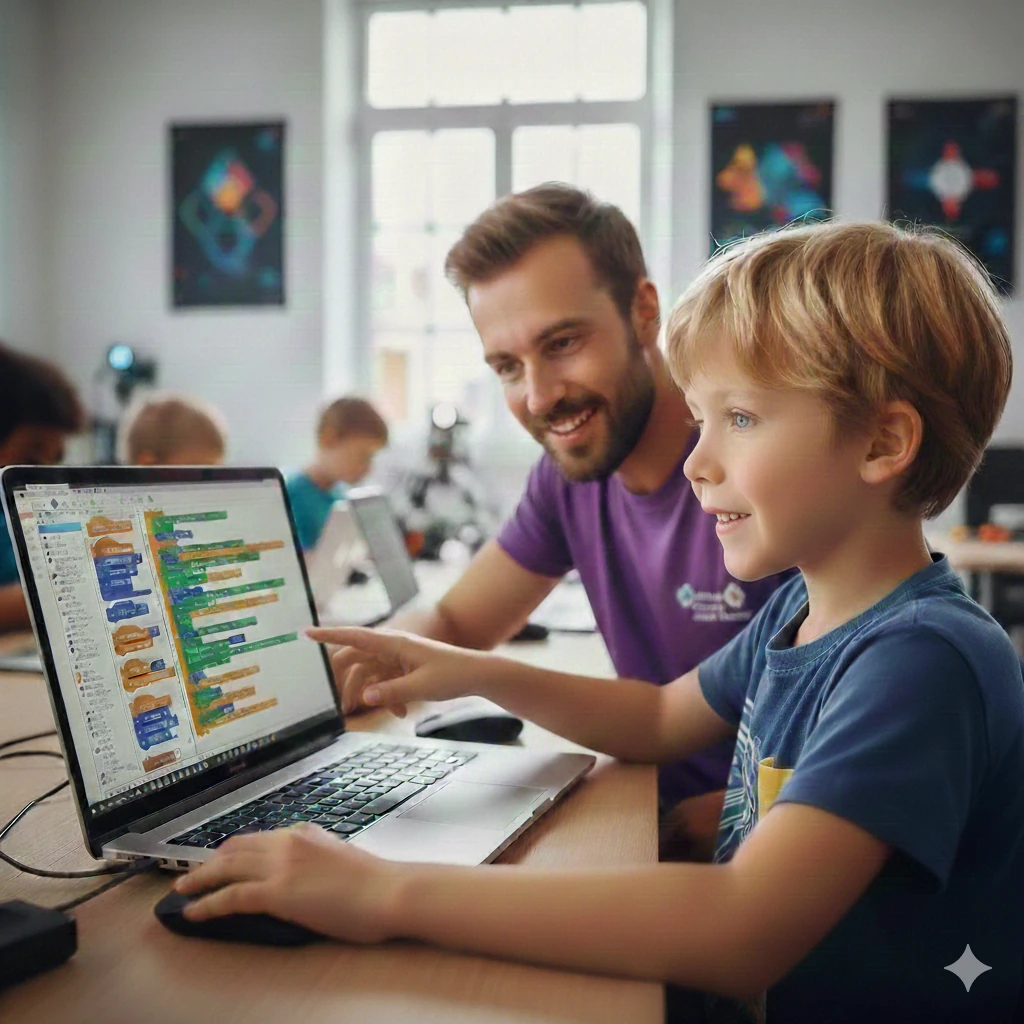 Éducation numérique inclusive avec un enfant HPI apprenant à coder avec Scratch
